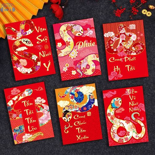 6Ps Chinese Snake Year Red Envelope Creative Fashion Spring