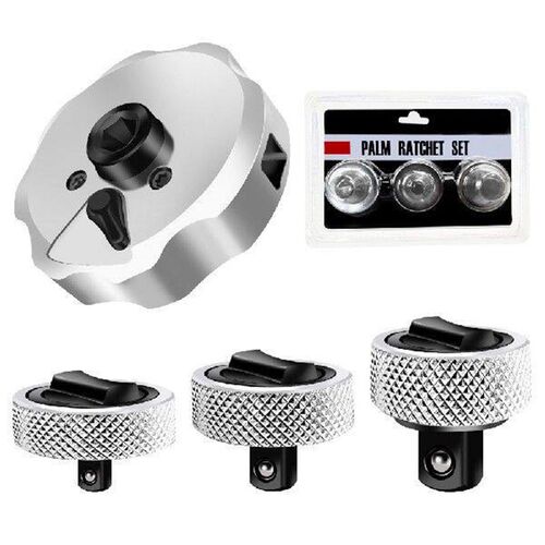 3Pcs Mini Ratchet Wrench 1/4 3/8 1/2 Inch with Knurled