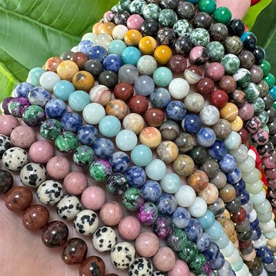 Natural Stone Beads Jaspers Amazonite Turquoises Agates Roun