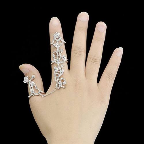 1 set new fashion women lady girl rhinestone flower rings mu