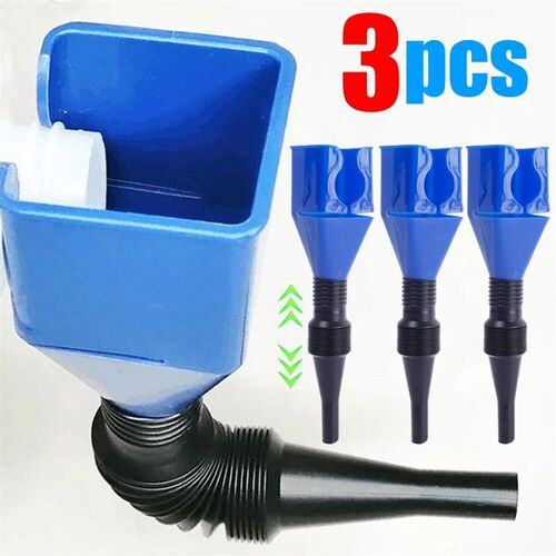 1/3pcs Telescopic Car Refueling Funnel Universal Engine Oil