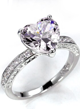 Huitan Luxury Solitaire Women Heart Engagement Rings AAA Pin