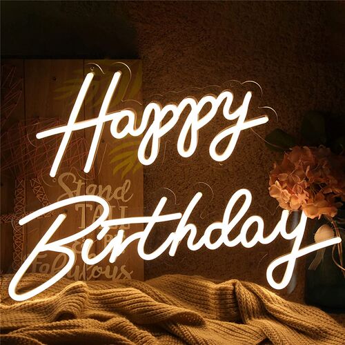 10 Styles Neon led Sign Happy Birthday Led Light Party Flex