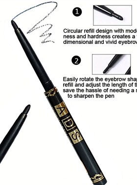 3Pcs Waterproof & Sweat-Proof Black Eyeliner Pencil - Long-L