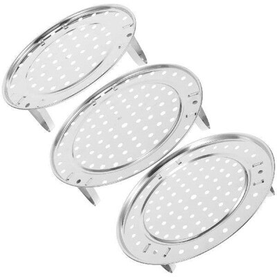 3 Pcs Steamer Rack for Pots Stainless Steel Steamed Stuffed