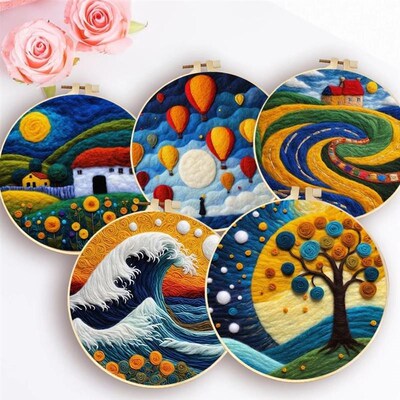 Creative Felting Painting For Beginner DIY Wool Embroidery K