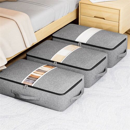 1PC large bed bottom storage bag Clothing organizer zipper f