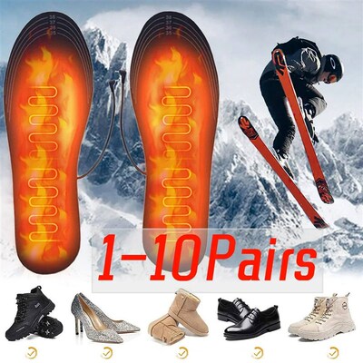 USB Heated Insoles Shoe Electric Foot Warming Pad Feet Warme
