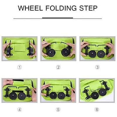 Folding Shopping Pull Cart Trolley Bag With Wheels Reusable