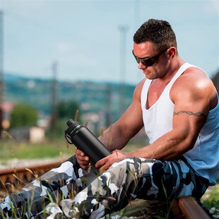 Insulated Water Bottle, 1000ml  32 oz Stainless Steel Double