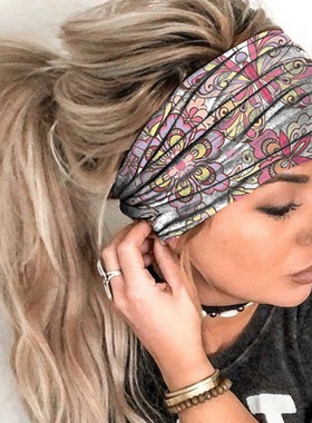 Bohemia Wide Cotton Stretch Women Headbands Headpiece Head W