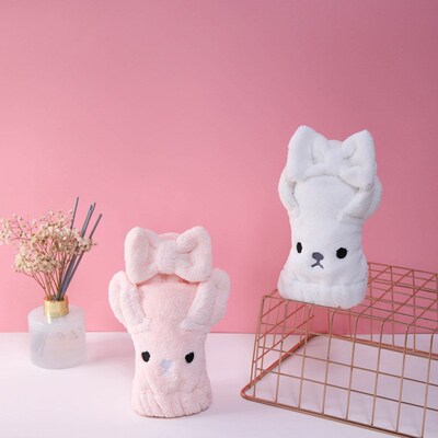 Cartoon coral hair cap dry hair cap water absorption adult d
