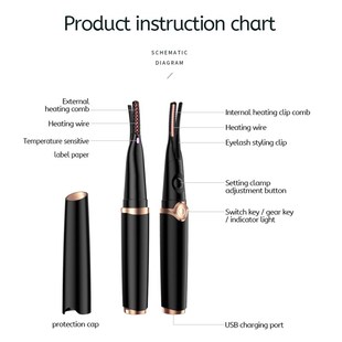 Electric Eyelash Curler Brush Double-Sided Heated Eyelash Cu