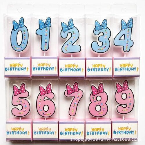Hot Happy Birthday Number 0-9 Candles Cartoon Mickey Minnie