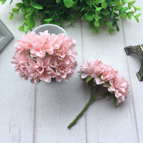 6pcs Silk Stamen Artificial Flower Bouquet Wedding Party Dec