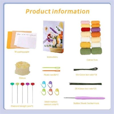 Beginner Crochet Kits DIY Crochet Flower Kits Including