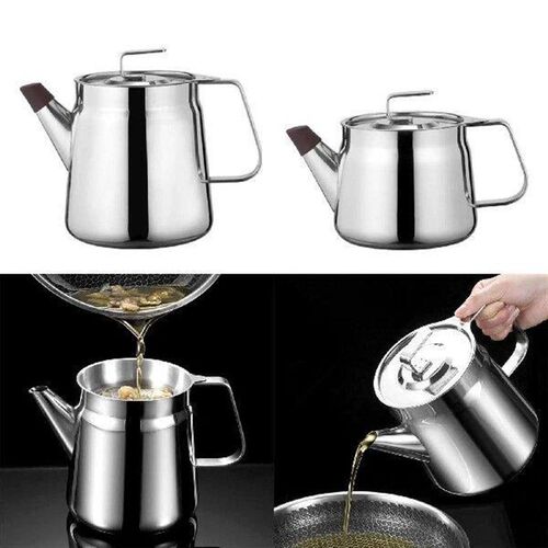 Grease Container With Strainer, 304 Stainless Steel Oil