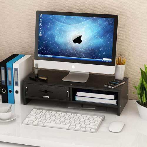 新款 computer monitor stand with drawer pad high screen base