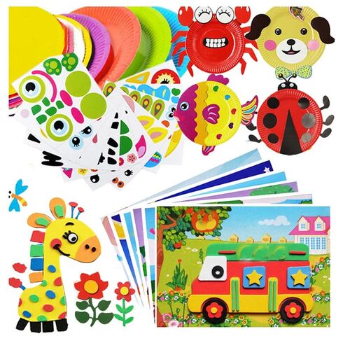 7Pcs Children 3D DIY Handmade Toys 2 Paper Plate er Material
