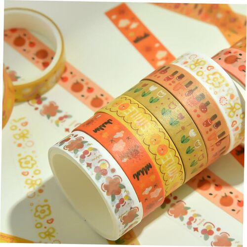 5Rolls/box Solid Color Washi Tape Set Decorative Masking Tap