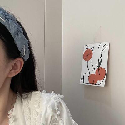 Increase head top twist pearl braid headband retro atmospher