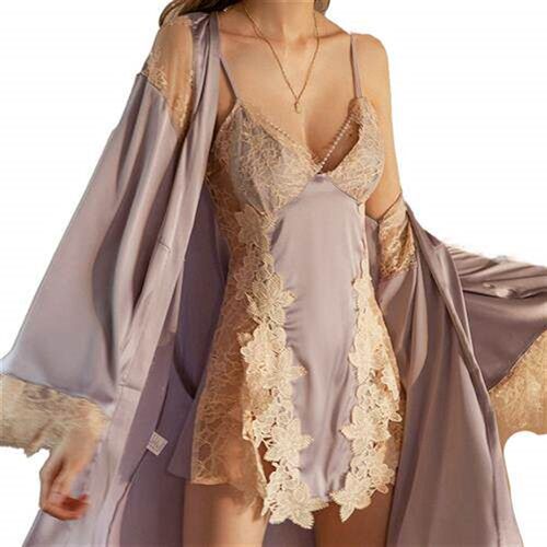 Pyjamas girl with the hot laces of pearl curtains, high-end