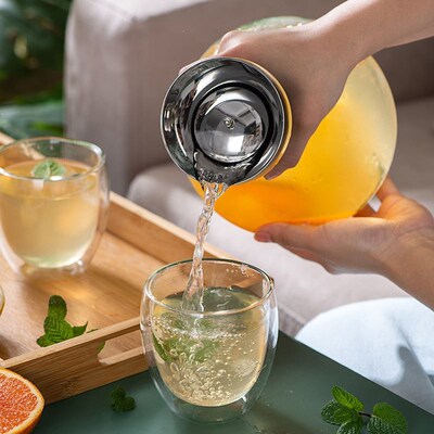 Large Capacity Kettle Drip-Free Glass Pitcher with Lid High