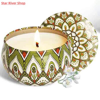 Smokeless Tinplate Scented Candles Gift Set Natural Soy Wax