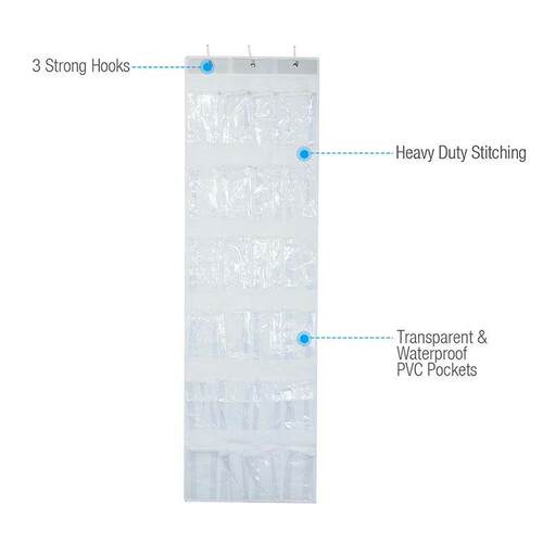 24 Grid Wall-mounted Shoes Organizer Rack Over Door Hanging