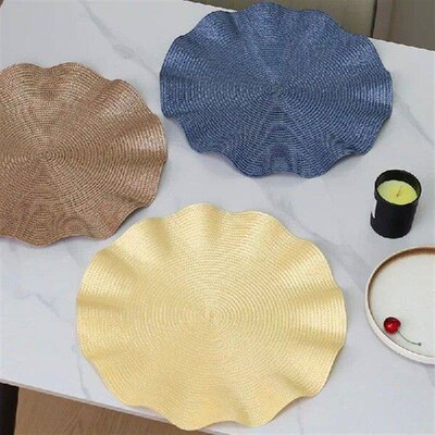 Mats Lotus Leaf Edge Creative Design Thickened Woven PP