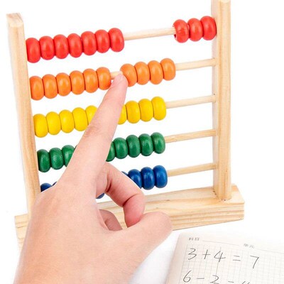 New Children Mini Wooden Abacus Early Math Learning Toy Numb