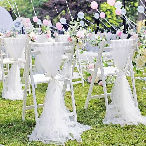 10m Wedding Decoration Tulle Roll Crystal Organza Sheer Fabr
