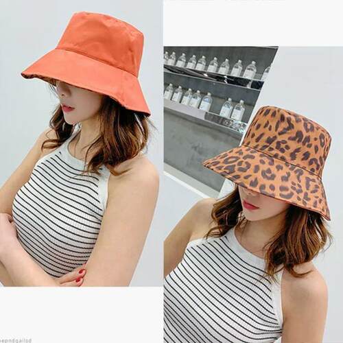 Women Leopard Print Bucket Comfortable Breathe Foldable Men