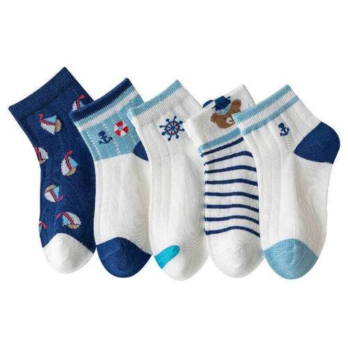 Cartoon Bear Childrens Socks Mens Spring and Summer Thin B