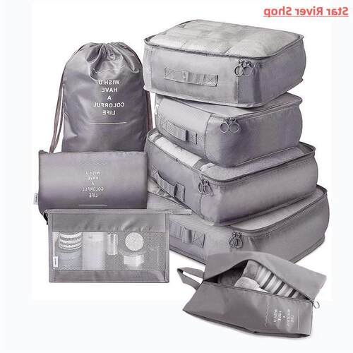 8pcs Set Travel Organizer Storage Bags Suitcase Packing Set