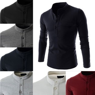 Men long sleeve t-shirt man casual slim cotton polo shirts
