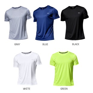 Short Sleeve Shirt Dry Gym Quick Sport Multicolor Slim