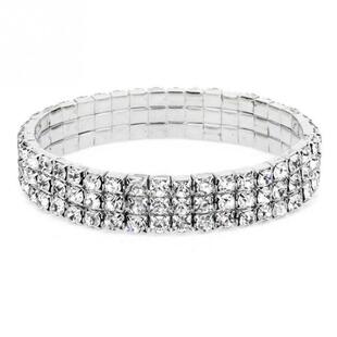 For Bracelet Ankle Chain Rhinestones Anklet Women Silver