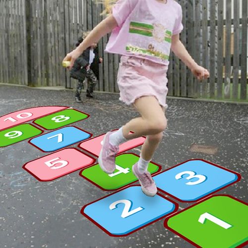 跳房子耐磨可移除地贴幼儿园跳格子数字游戏儿童房卡通装饰墙贴纸