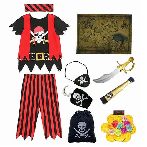 Kids Pirate Costume Captain Jack Pirate Toy Halloween Dress