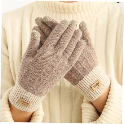 Women's Cashmere wool Knitted Gloves Winter Warm thick t