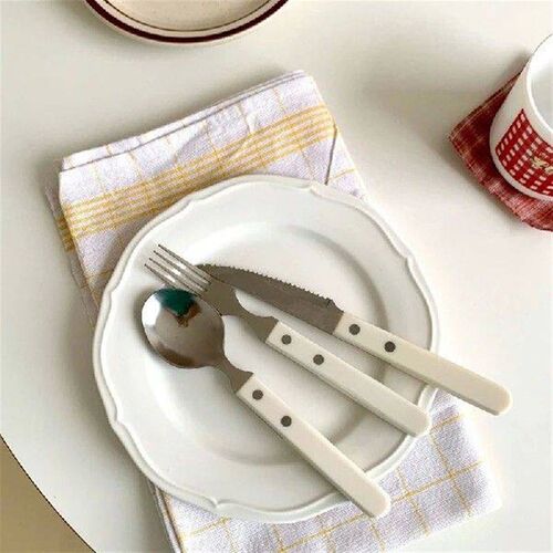 3Pcs Tableware Set Stainless Steel Dinnerware Spoon Knife
