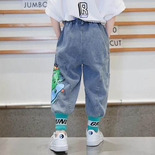 Jeans for boys Teenage Children Jeans Elastic Waist Denim Pa