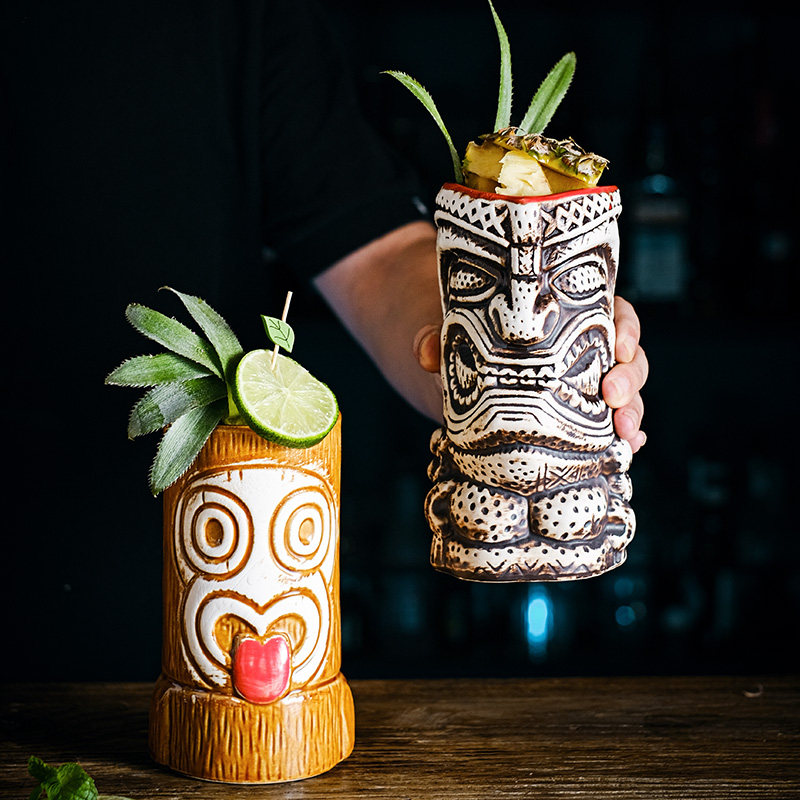 酒吧僵尸杯tiki杯个性夏威夷鸡尾酒杯创意陶瓷杯子提基杯复古酒杯