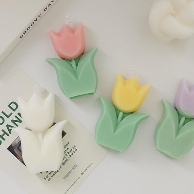Tulip Flower Shape Scented Candle Paraffin Wax Aromatic