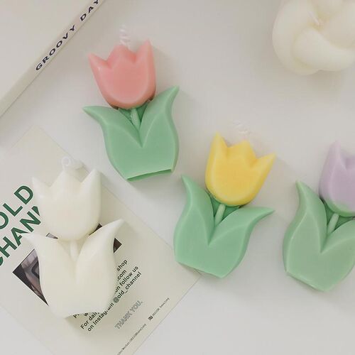 Tulip Flower Shape Scented Candle Paraffin Wax Aromatic