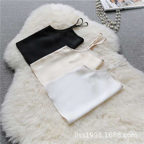 Silk tube top women summer anti-light high waist navel camis