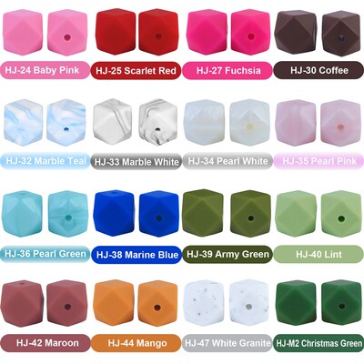 Mabochewing 10pcs 17mm Hexagon Chew Teething Bead Food Grade