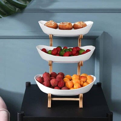 Table Plates Dinnerware Kitchen Fruit Bowl with Floors Parti