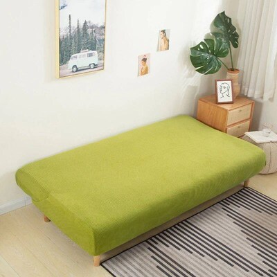 Polar Fleece Fabric Armless Sofa Bed ver Solid Color Without